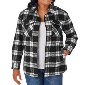 Member’s Mark Women’s Cozy Button Button Plaid Shacket Size XXL